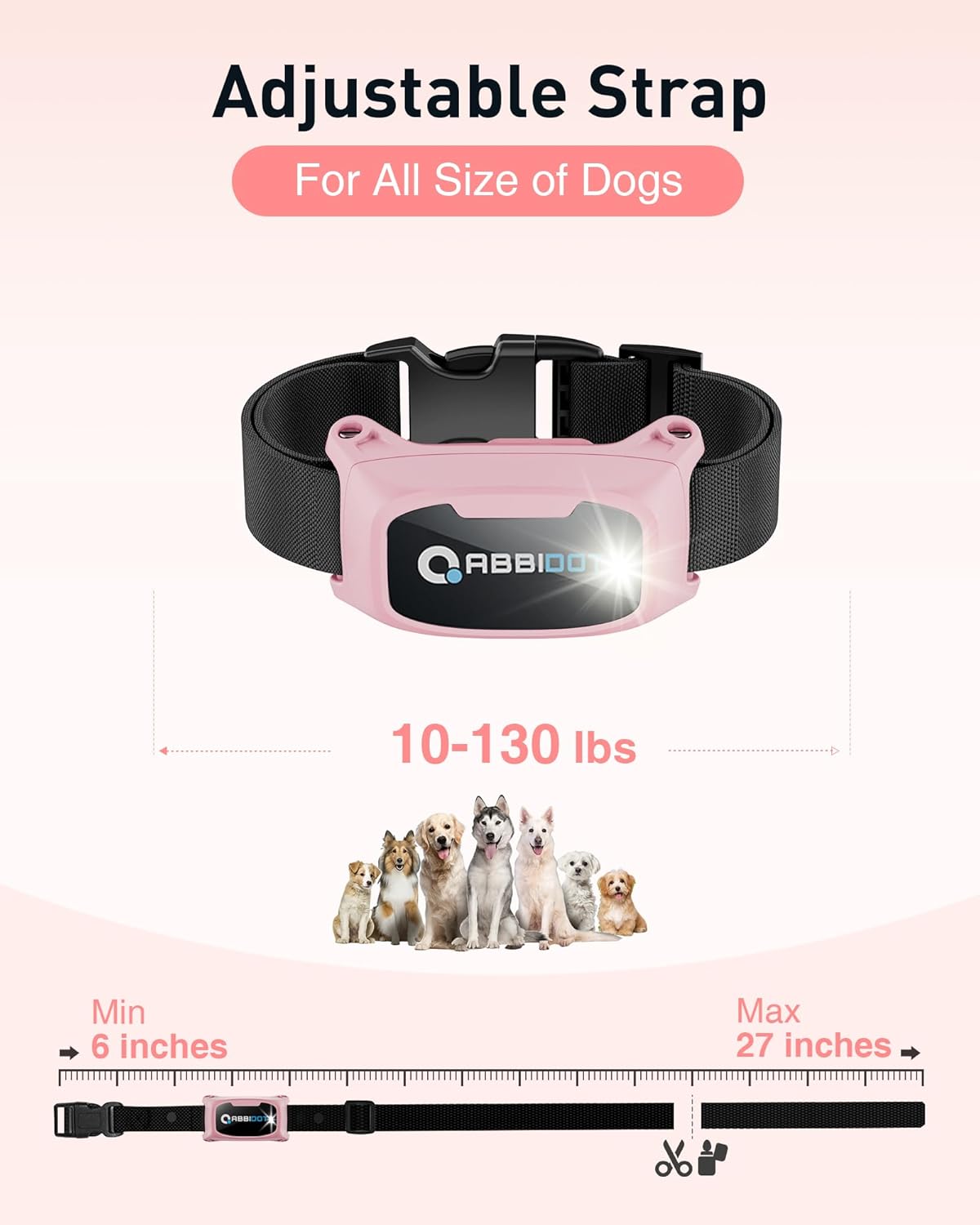 ABBIDOT Shock Collar, 3300Ft Dog Training Collar, 5 Training Modes Dog Shock Collar with Remote, Waterproof Rechargeble Security Lock E Collar for Small Medium Large Dogs