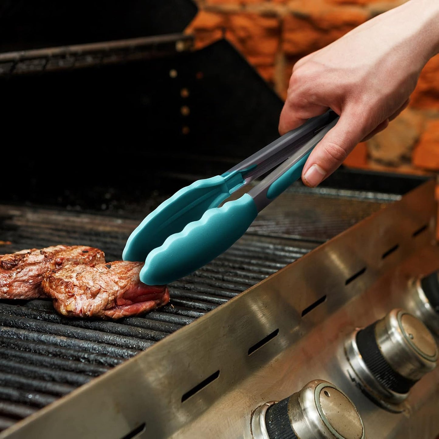 Purilite Select Silicone & Stainless Steel Kitchen Tongs