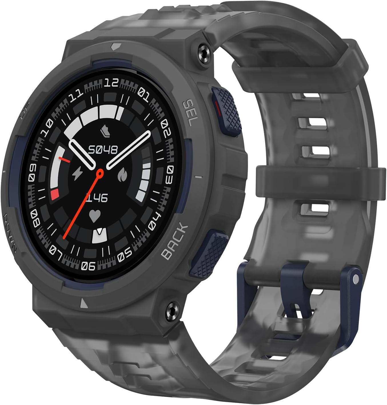 Amazfit Active Edge Smart Watch with Stylish Rugged Sport & Fitness Design, GPS, AI Health Coach for Gym, Outdoor, Workouts & Exercise, 16 Days Battery, 10 ATM Water Resistant, Lava Black
