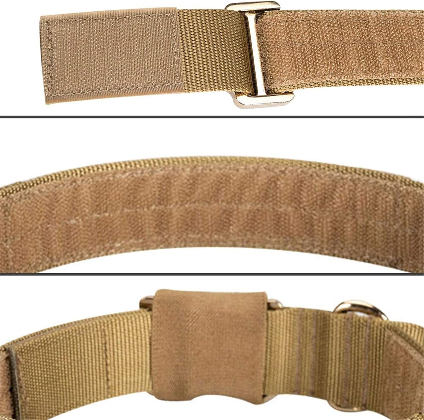 EXCELLENT ELITE SPANKER Tactical Dog Collar Nylon Adjustable K9 Collar Military Dog Collar Heavy Duty Metal Buckle with Handle(Coyote Brown-XL)