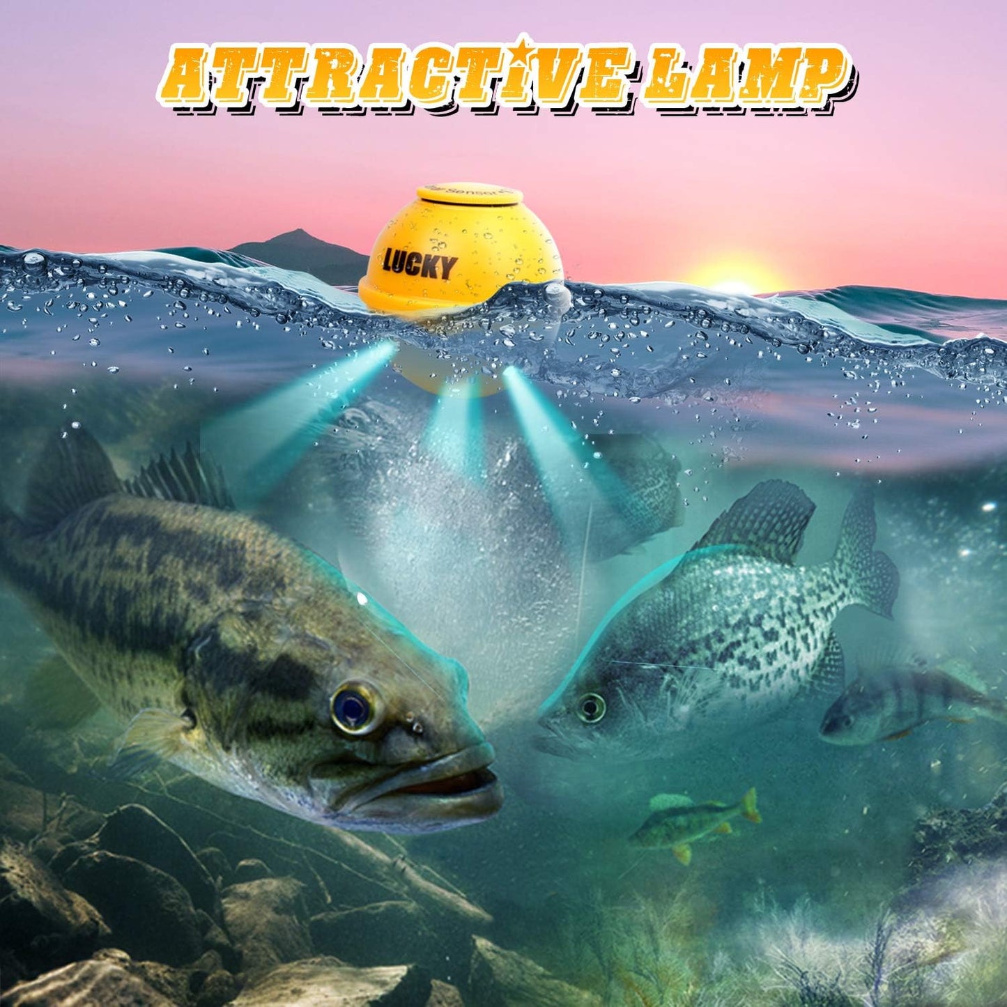 LUCKY Portable Sonar Fish Finder Boat Depth Fishing Fish Finders Waterproof Handheld Wireless Fishing Finder Kayak Transducer Depth Finders for Ice Fishing Sea