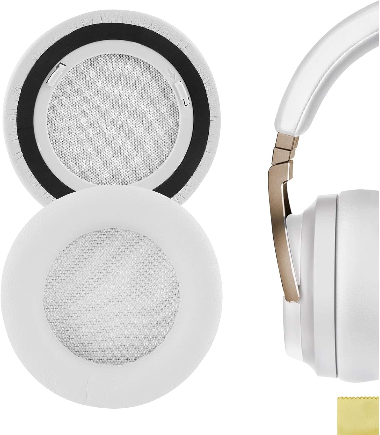 Geekria QuickFit Replacement Ear Pads for Corsair VirtuosoRGB/VirtuosoWirelessSE/VirtuosoWirelessXT Headphones Ear Cushions, Headset Earpads, Repair Parts (White)