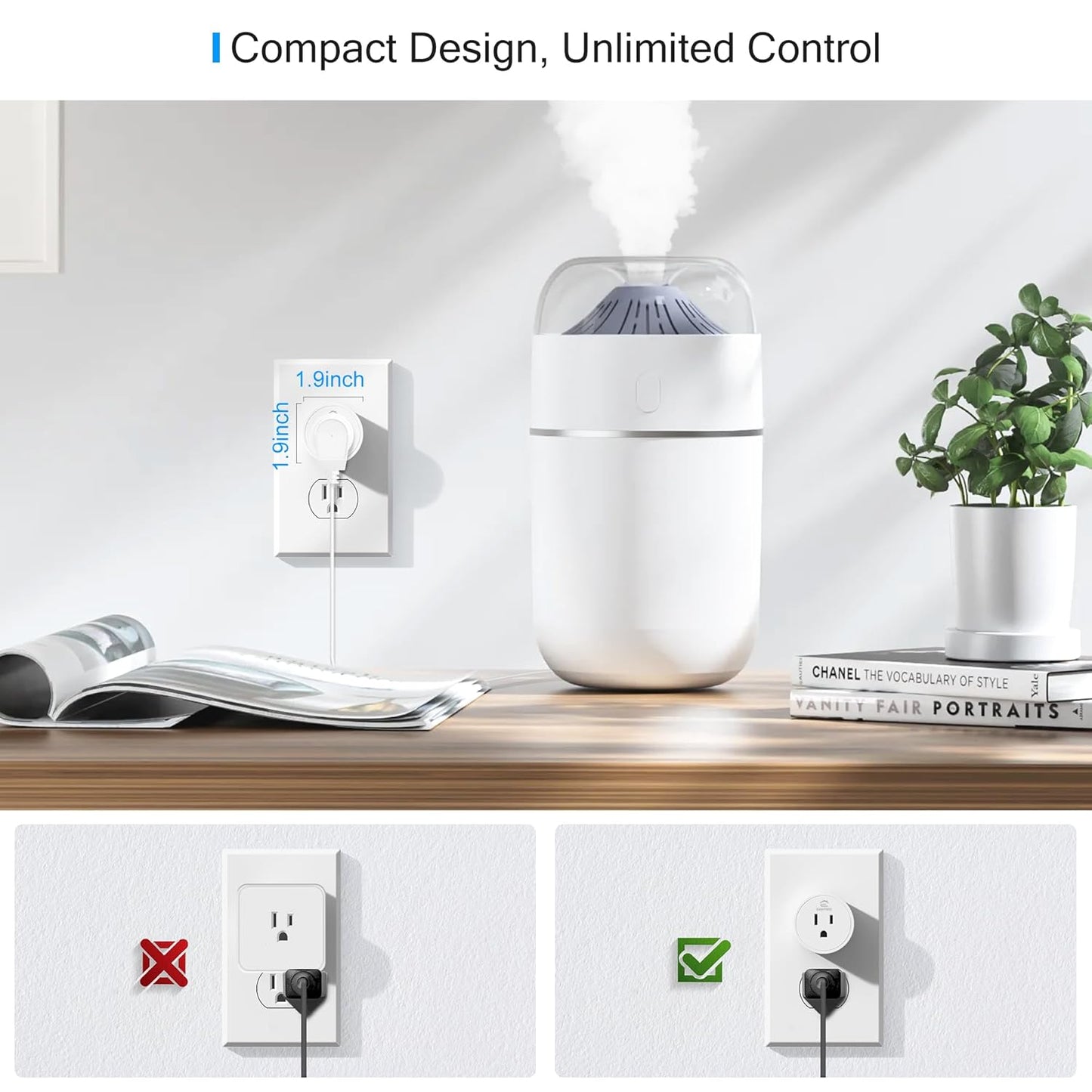 EIGHTREE Smart Plug Alexa, Smart Outlet, Works with Alexa, Google Home and SmartThings, WiFi Smart Plugs with APP Remote Control and Timer Function, 2.4GHz Wi-Fi Only, Prise Intelligente, 4Packs