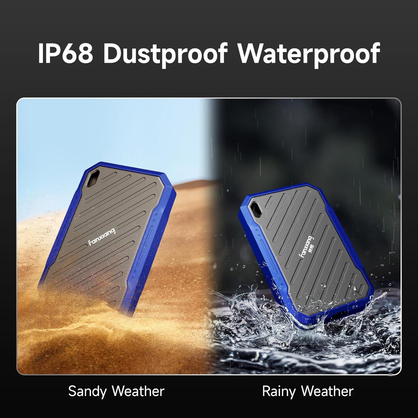 fanxiang Portable SSD 1TB External Hard Drive, Up to 2000MB/s USB 3.2 Gen2, IP68 Water and Dust Resistance, External Solid State Drive Reliable Storage for Gaming, Students, Professionals