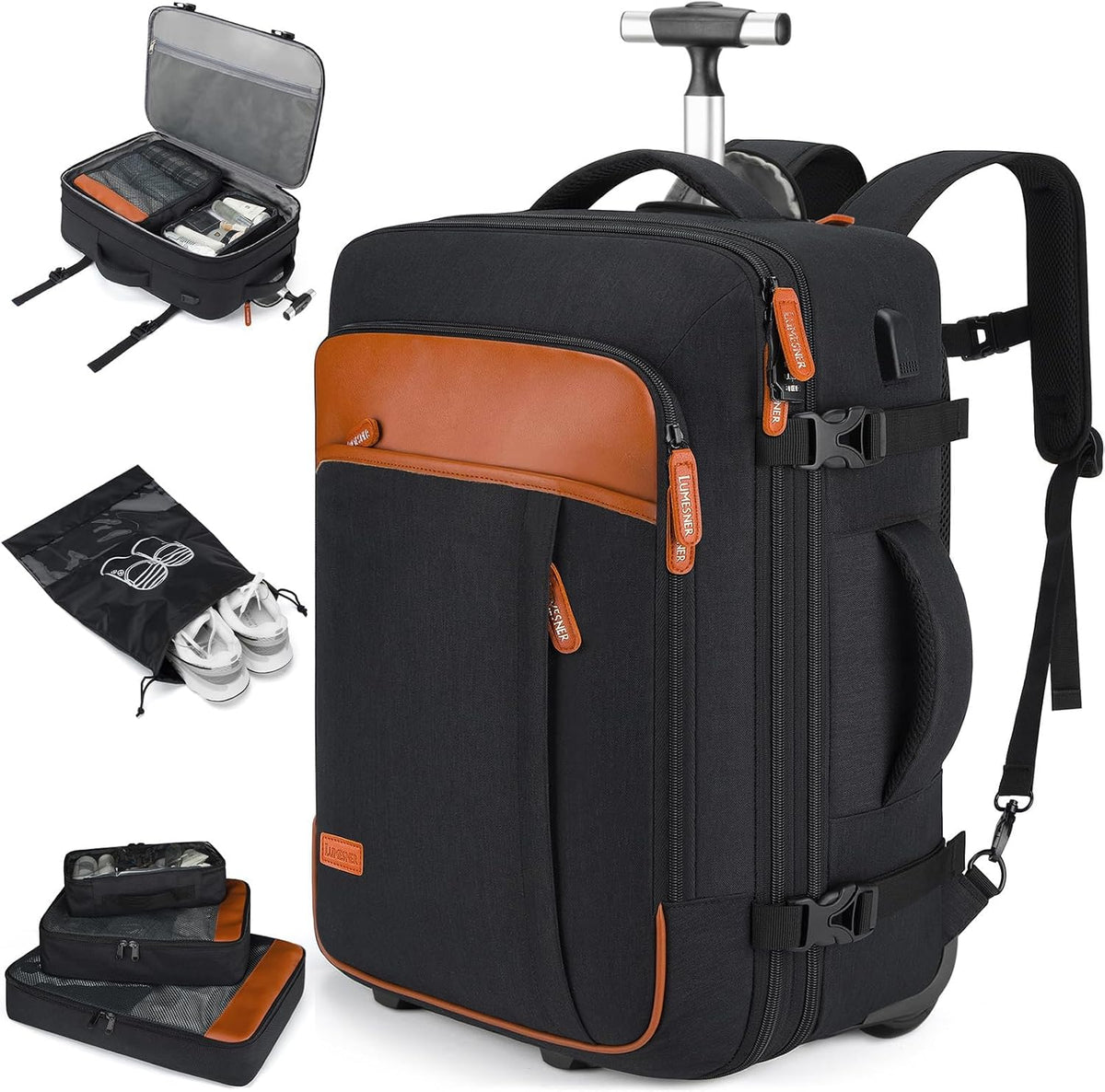 Lumesner Carry on Backpack, Extra Large 40L Flight Approved Travel Backpack for Men & Women - PuriLite