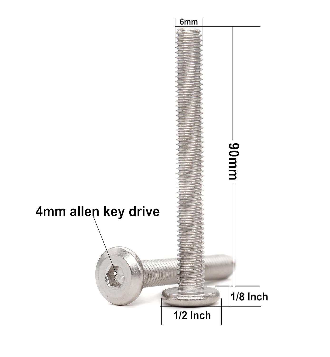 binifiMux 4pcs M10-1.25 x 70mm Serrated Flanged Hex Bolts Flange Hexagon Screws, Stainless Steel 18-8 (304), Plain Finish, DIN 6921