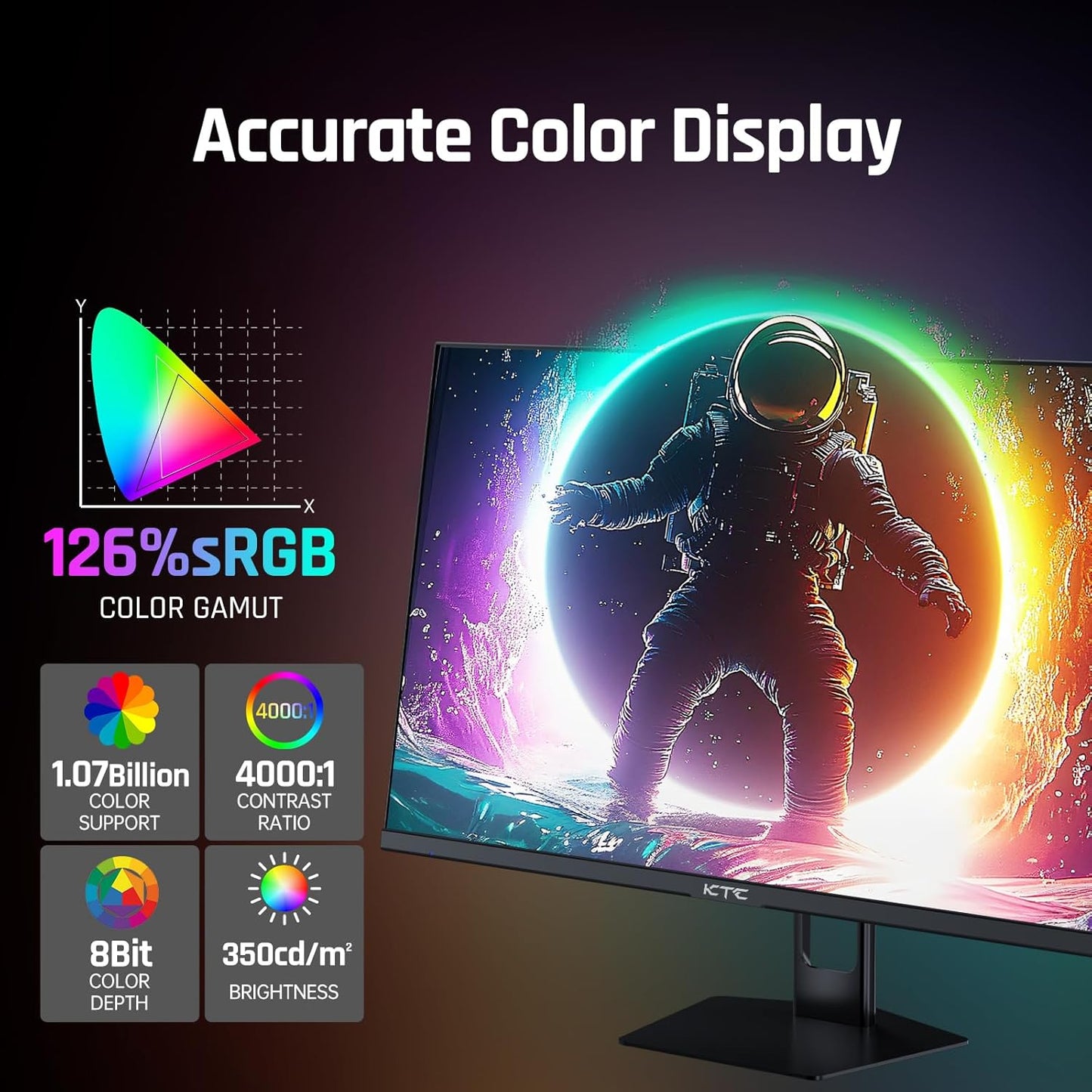 KTC 32 Inch 2K Computer Monitor, IPS 1440p Monitor with Ultra-Thin Bezels, HDR10, Freesync/G-sync, HDMI/DP Ports, Tilt Adjustable, Eyecare, Ideal for Business, Office, and Casual Gaming