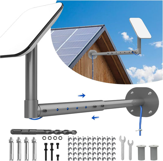 28 Inch Starlink Long Wall Mount, Adjustable Starlink Mounting Kit Gen 2, Including Starlink Standard Pipe Adapter, Starlink Roof Mount for V2 Starlink Standard Dish - PuriLite