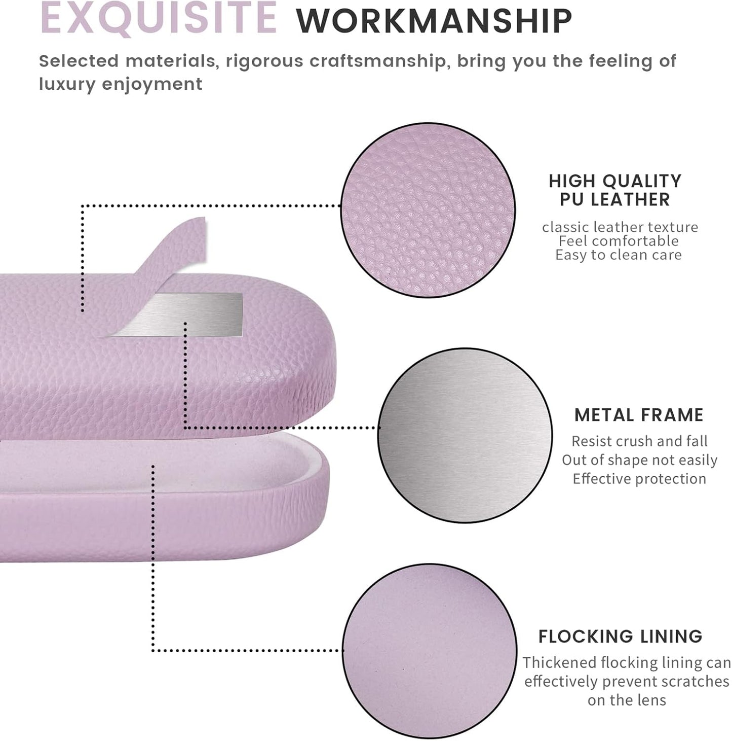 molshine Hard Shell Leather Sunglasses Case,Classic Large Glasses Case for Women Men,Sunglass Eyeglasses