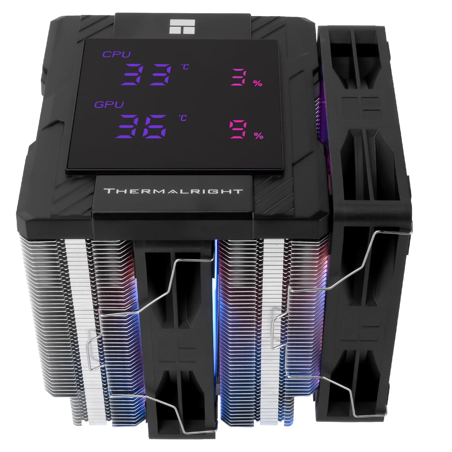 Thermalright Peerless Assassin 120 Digital ARGB Black CPU Air Cooler, Digital Screen Top Cover,6 Heatpipes Computer CPU Cooler, for AM4/AM5,Intel LGA1700/1851/1150/1151/1200,PC Cooler-Black ARGB