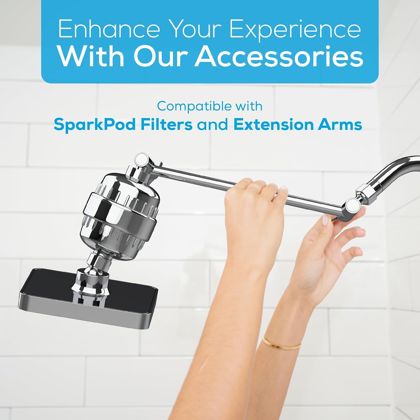 SparkPod Shower Head - High Pressure Rain - Premium Quality Luxury Design - 1-Min Install - Easy Clean Adjustable Replacement for Your Bathroom Shower Heads (Luxury Polished Chrome, 6 Inch Round)