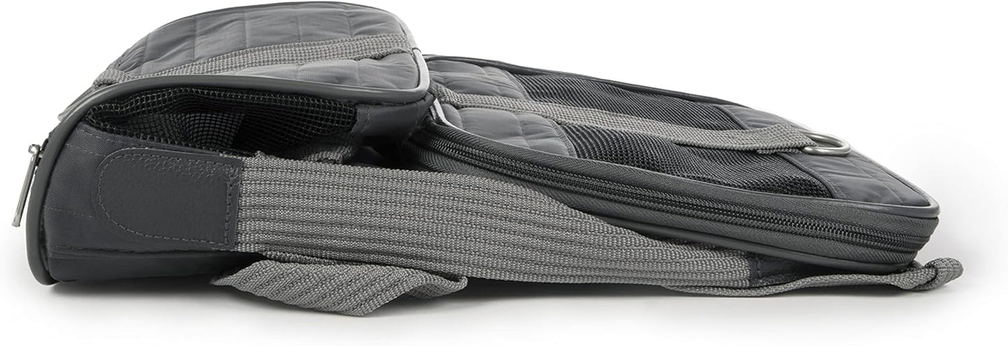 Sherpa Original Deluxe Travel Bag Pet Carrier, Airline Approved & Guaranteed-On-Board - Mesh Panels & Spring Frame, Locking Safety Zippers, Machine Washable Liner - Charcoal Gray, Medium