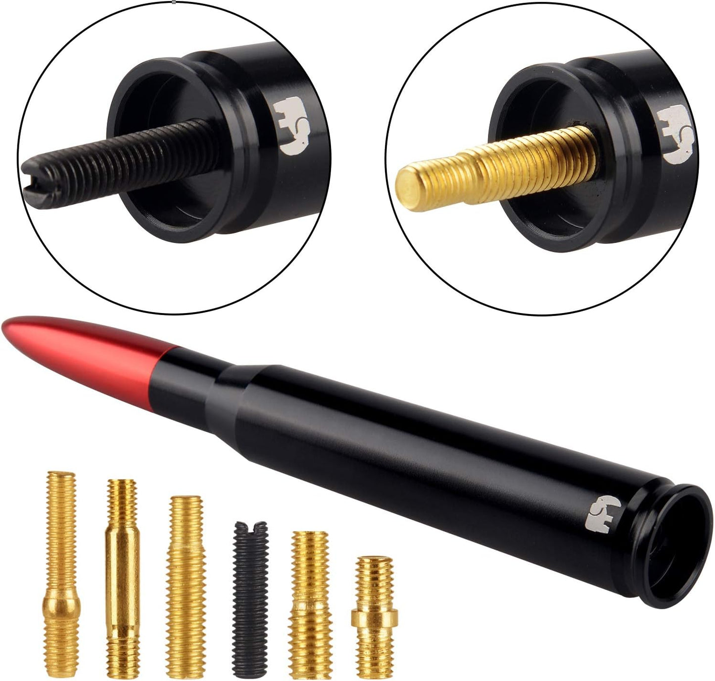 ONE250 Bullet Style Antenna, Compatible with Dodge RAM (RAM 1500, RAM 2500 or RAM 3500 1994-2024) & Ford F-Series (F-150 F-250 F-350 Super Duty Ford Raptor Ranger Trucks 1997-2024) (Silver)