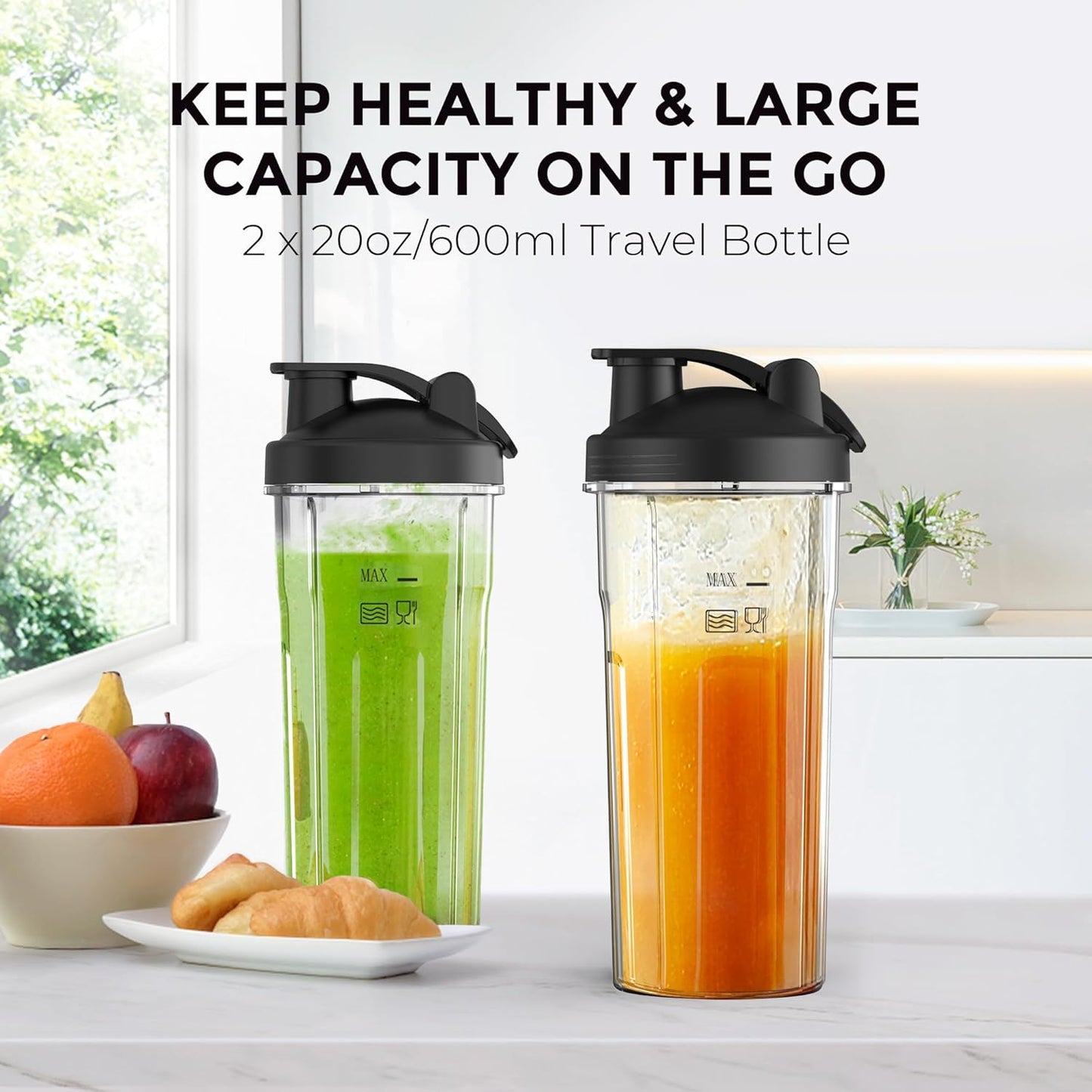 Smoothie Blender Syvio 600W,Juice and Shakes,Personal Blender with 2 Speed Control, Mini Blender with 2 BPA-Free 20 Oz Portable Blender Cups,Nutritious Recipe,Personal Blenders for Smoothies Shake