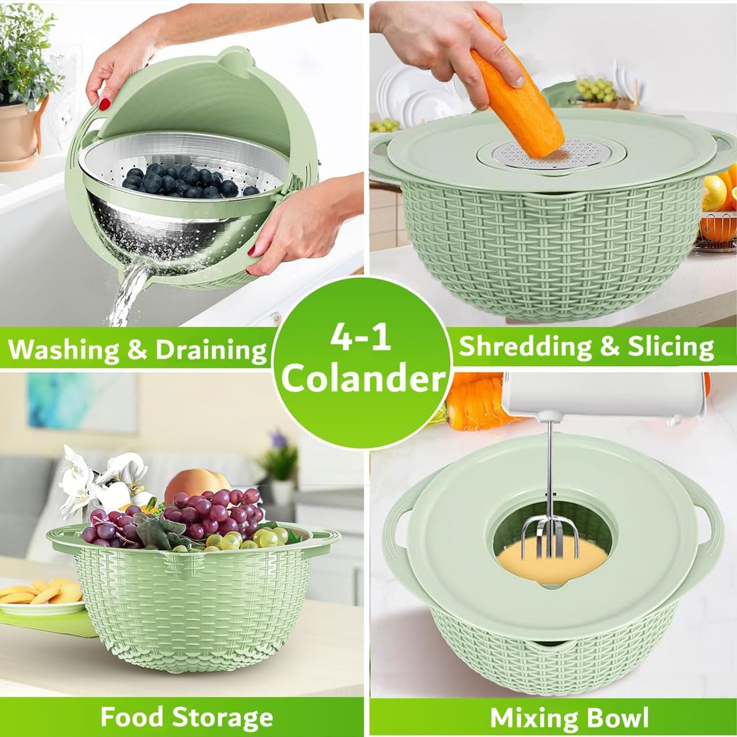 Purilite Select 7-in-1 Multipurpose Colander & Grater Set