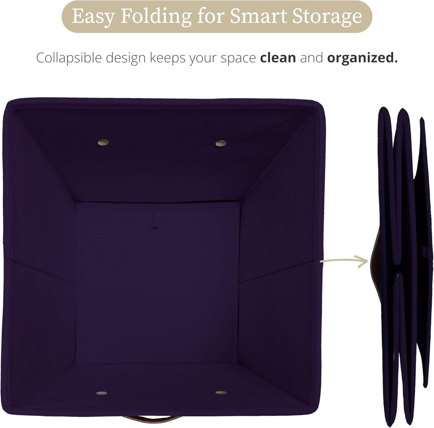 DECOMOMO Cube Storage Bin, Storage Cubes with Labels, Baskets for Shelves Kallax Linen Closet Organizers (Cube 10.5x11"/ 6pcs, Black)