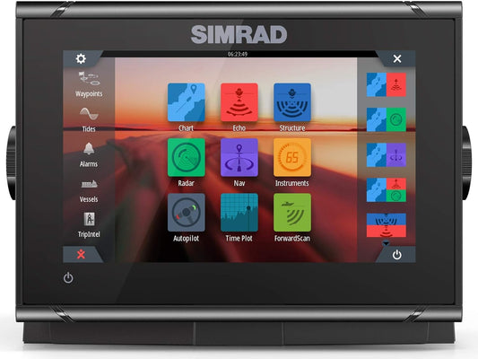 Simrad GO Chartplotter and Fish Finder, with Transducer and Radar Options, Preloaded C-MAP DISCOVER Chart Card