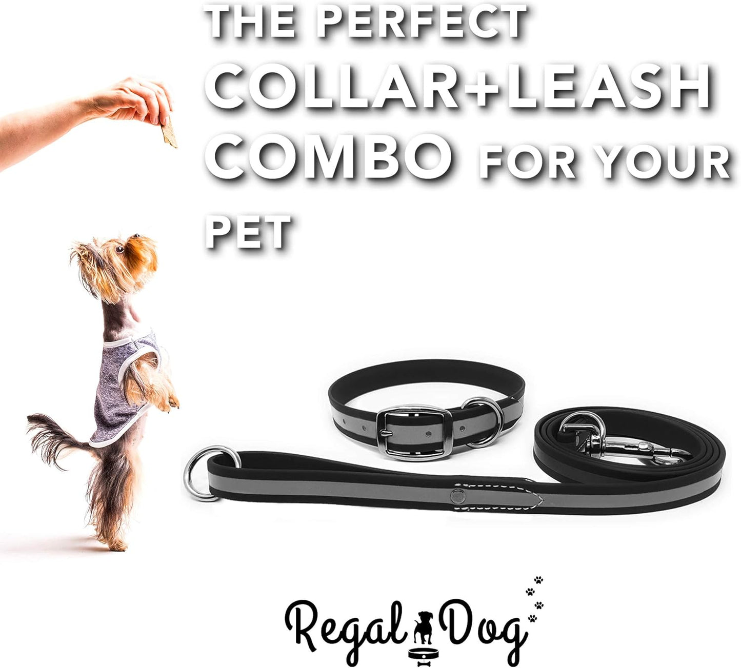 Regal Dog Products Heavy Duty Reflective Dog Collar – Adjustable and with Durable Metal Buckle and Rings Anti-Odor, chew Resistant, Waterproof Dog Collar for Small Medium and Large Dogs (Large, Pink)