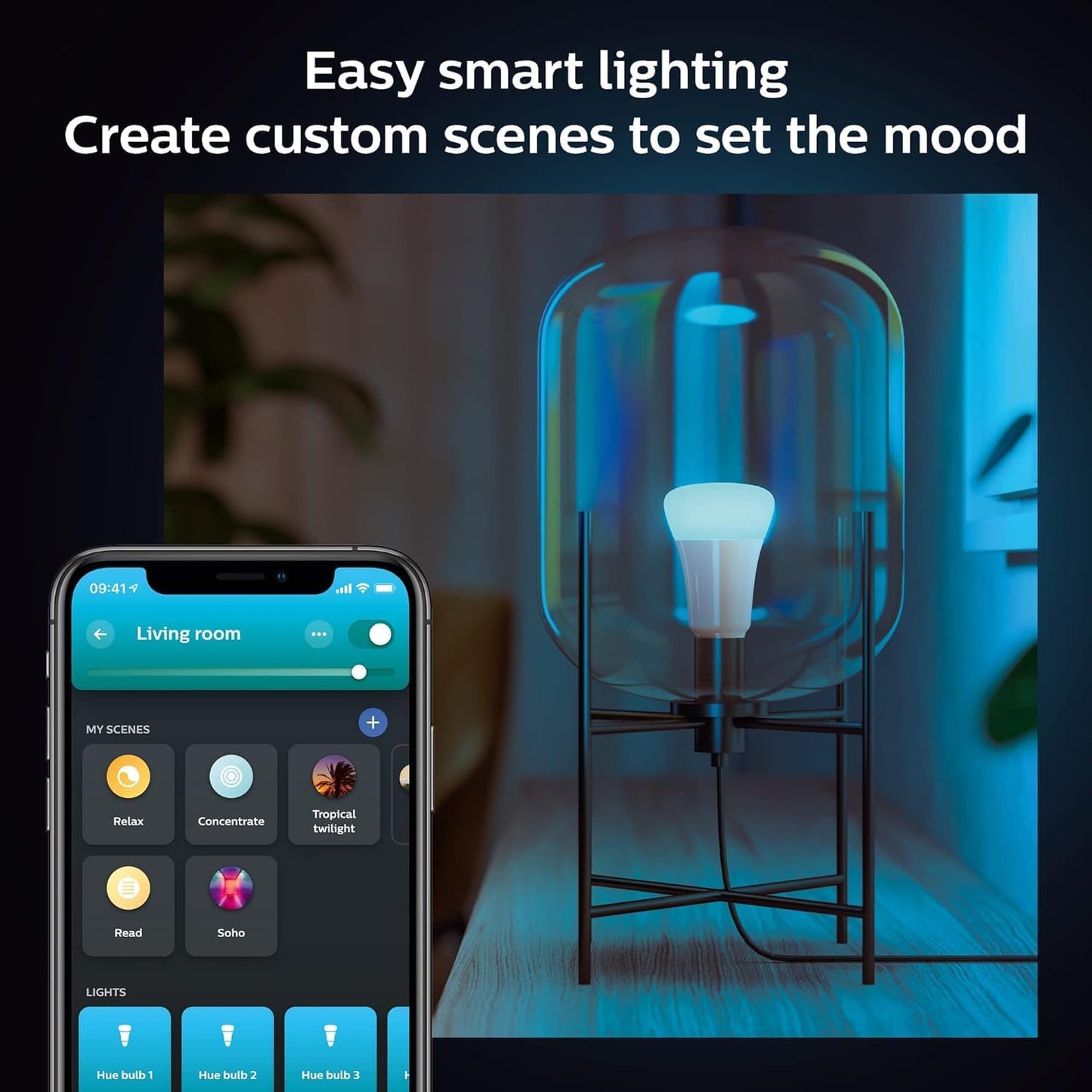 Philips Hue White and Colour Ambiance A19 E26 LED Smart Bulb, Bluetooth & Zigbee Compatible (Hue Hub Optional), Works with Alexa & Google Assistant A Certified for Humans Device (562785),3 Pack