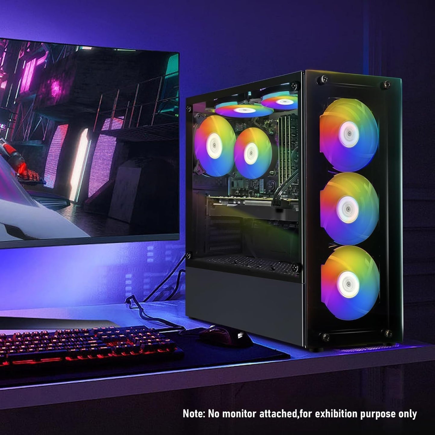 STGAubron Gaming PC Computer Desktop, GeForce RTX 2060 Super, Intel Core i7 8th up to 4.1GHz, 16G DDR4, 1T SSD, 600M WiFi, BT 5.0, RGB Fan x6, Windows 11 Home