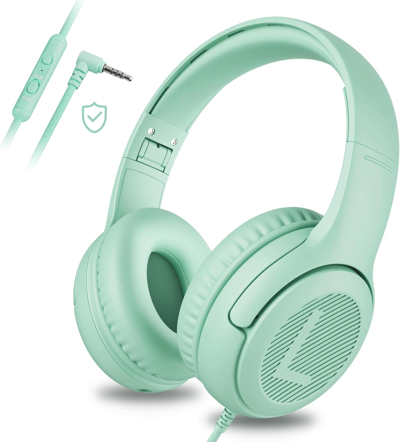 awatrue Kids Headphones with Microphone, Wired Headphones for Kids 85/94dB Safe Volume Limit, Over Ear Headsets, Boys Girls Childrens Headphones for School/Travel/Fire Tablet/BlueOrange