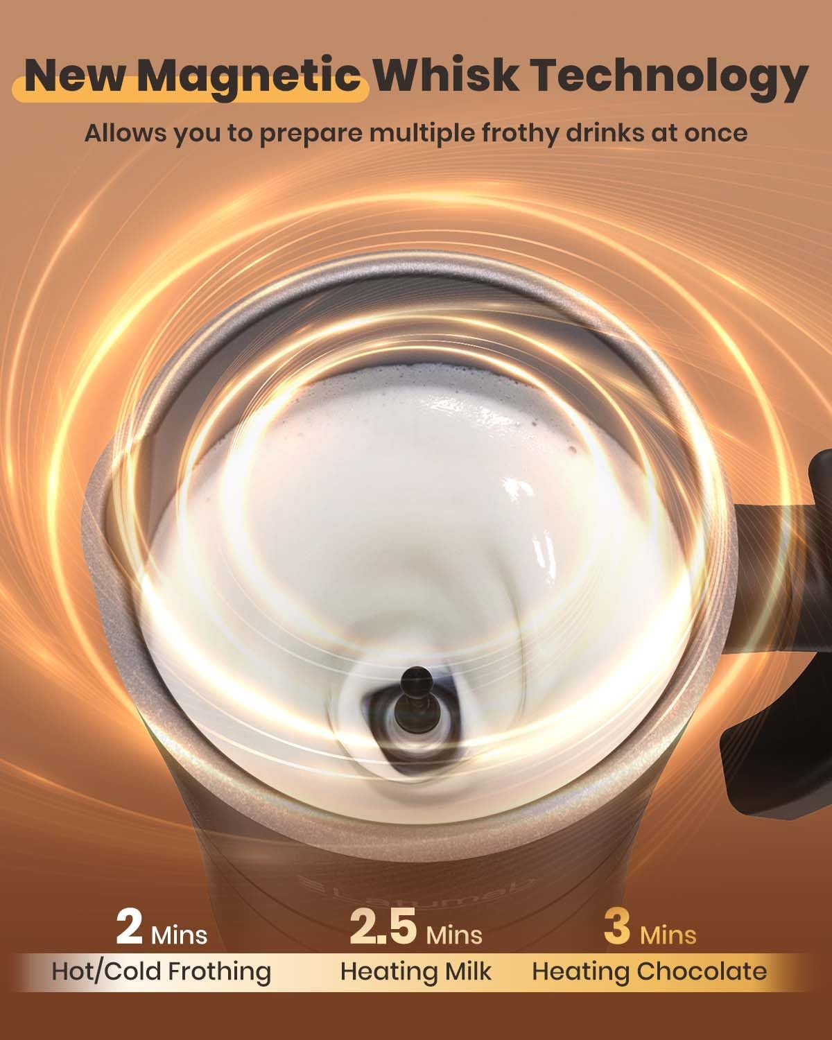 Electric Milk Frother, Latumab 4 in 1 Milk Steamer, 11.8oz/350ml Automatic Warm and Cold Foam Maker for Coffee, Latte, Cappuccino, Macchiato, Hot Chocolate, Ideal Gifts for Women, Girls