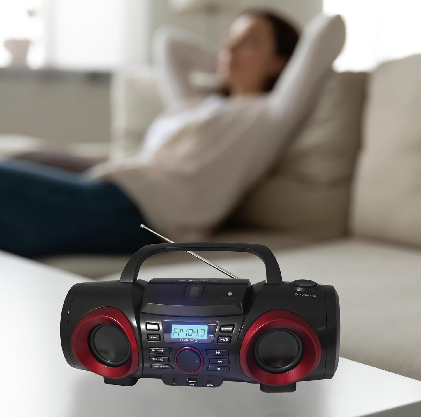 NAXA NPB-267 Mp3/Cd Classic Bluetooth Boom Box