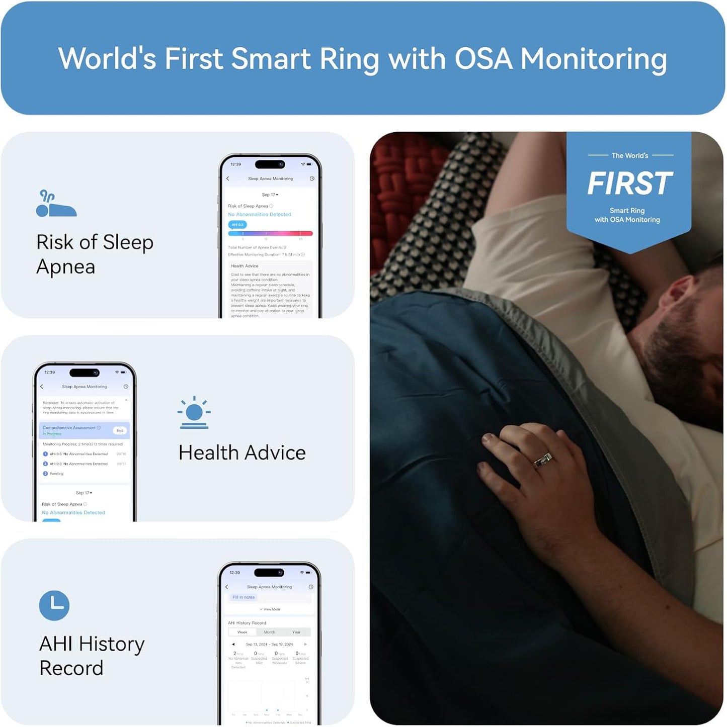RingConn Gen 2 Smart Ring, No App Subscription, Size First with Sizing Kit, 12-Day Battery Life, Stress/Women's Health Tracker, Compatible with Android & iOS (Black, Size 8)