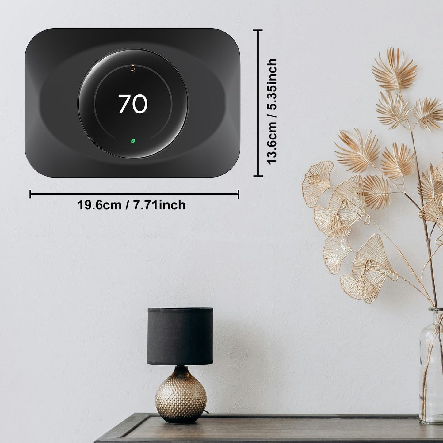 BAOKZZOM Nest Thermostat Wall Plate Cover Replacement Compatible with Google Nest Learning Thermostat (4th Gen), Practical Nest Learning Thermostat 4 Trim Kit, Snap fit Design (Black, 1 Pack)
