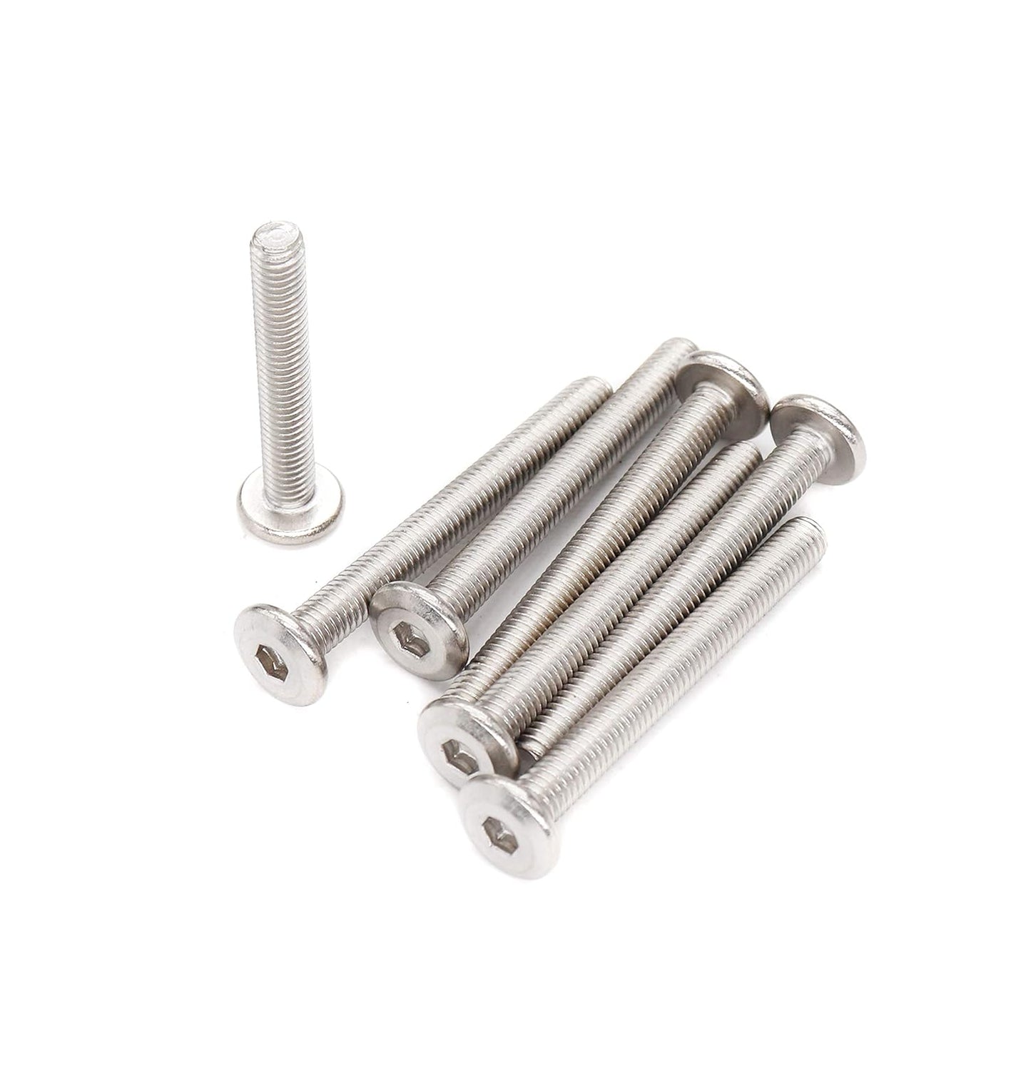 binifiMux 4pcs M10-1.25 x 70mm Serrated Flanged Hex Bolts Flange Hexagon Screws, Stainless Steel 18-8 (304), Plain Finish, DIN 6921
