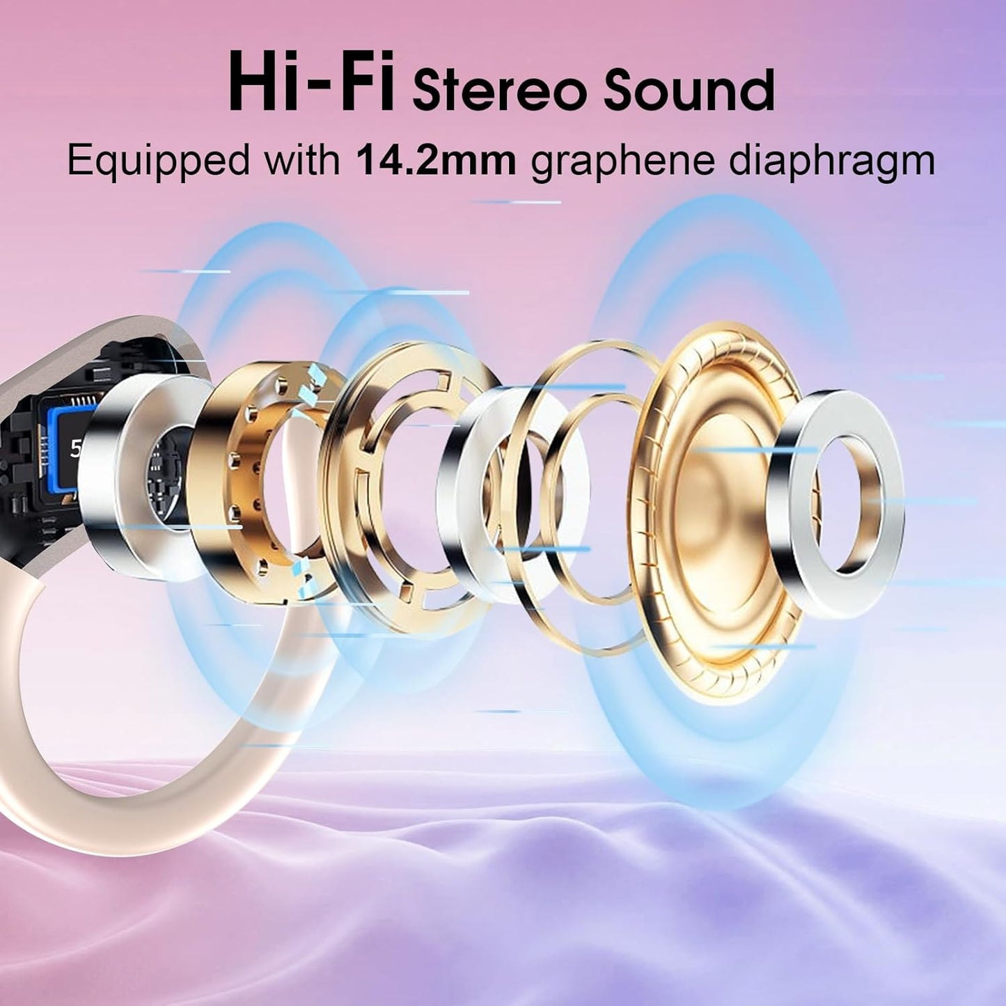 STECEi Wireless Earbuds 75hrs Bluetooth 5.4 Headphone Sport, Bluetooth Earbuds HiFi Stereo Over Ear Bud with Earhooks, ENC Noise Cancelling Mic, IP7 Waterproof Wireless Earphone for Workout/Running