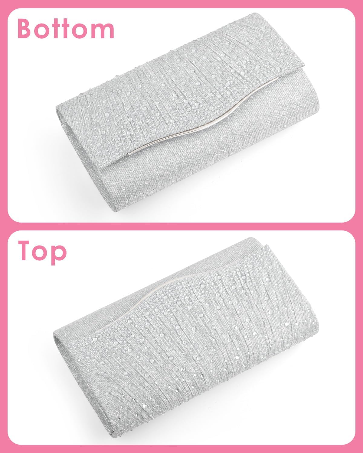 Formal Clutch Purses for Women Evening, Cocktail Clutch Bags Sparkling Shoulder Envelope Party Handbags