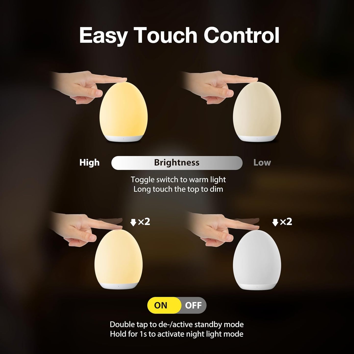 Purilite Select Touch LED Nursery Night Light