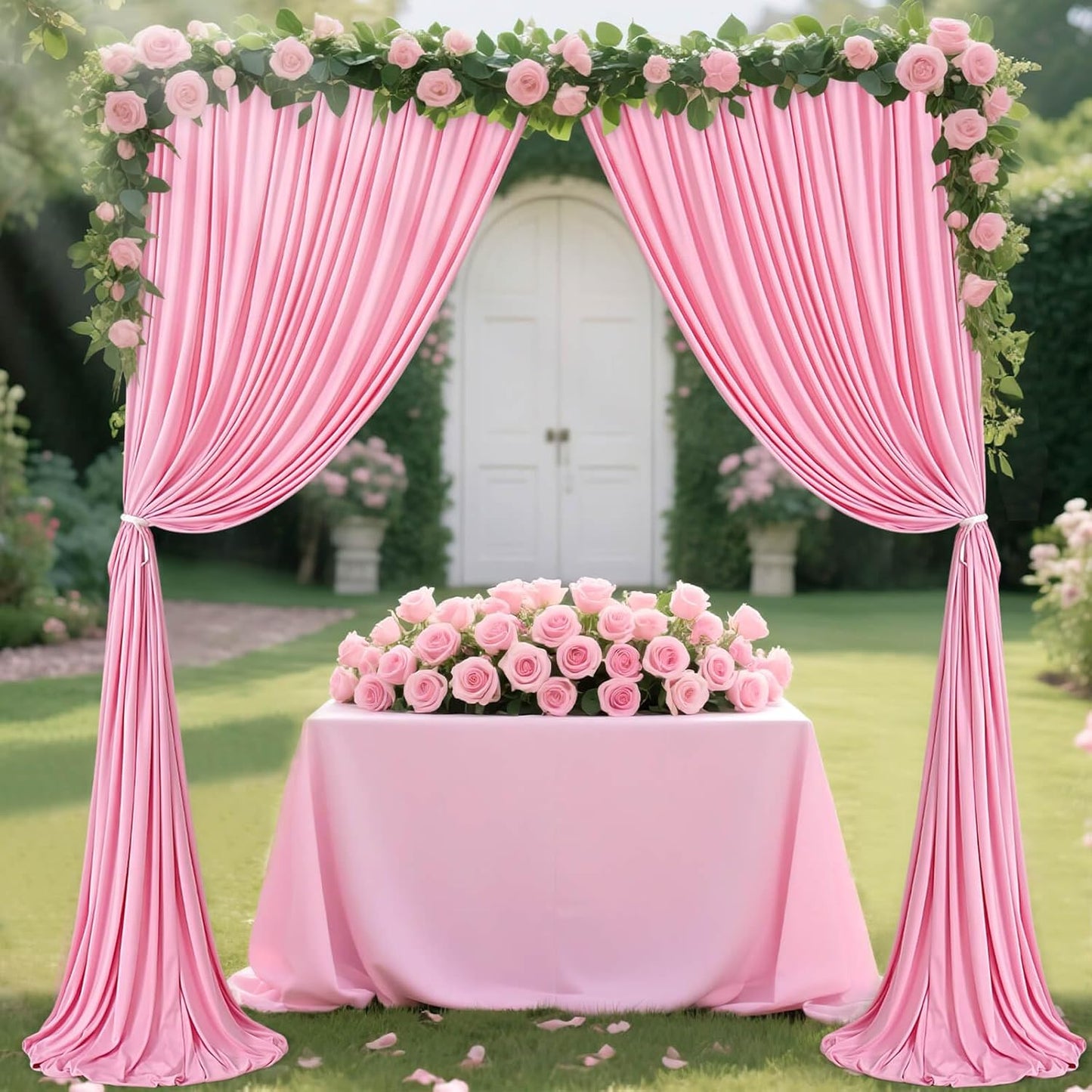 10.6x10Ft White Backdrop Curtain Parties Photo Curtains Backdrop Drapes Fabric for Wedding Birthday Baby Shower Decorations