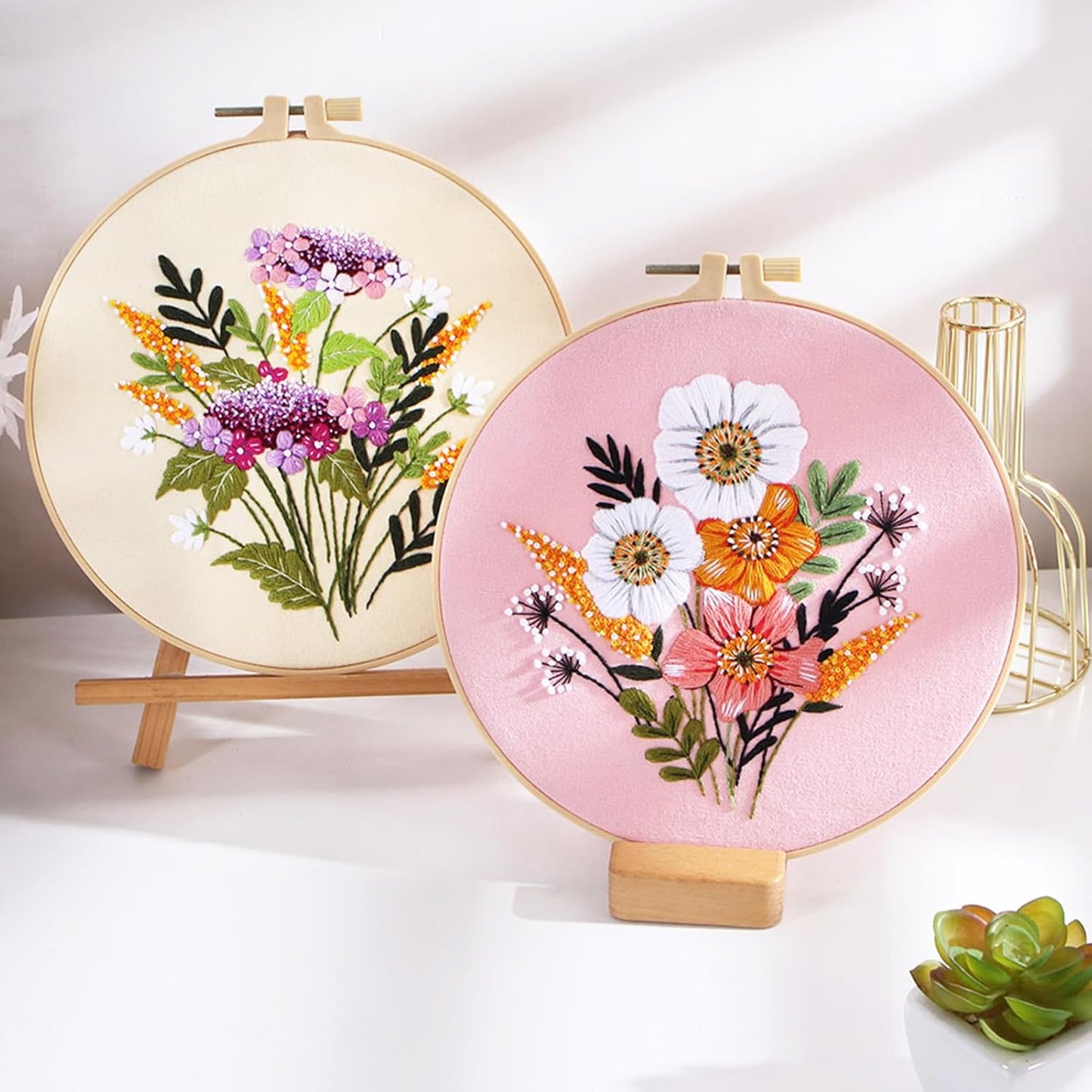 Purilite Select 3-Sets Flower Embroidery Kit