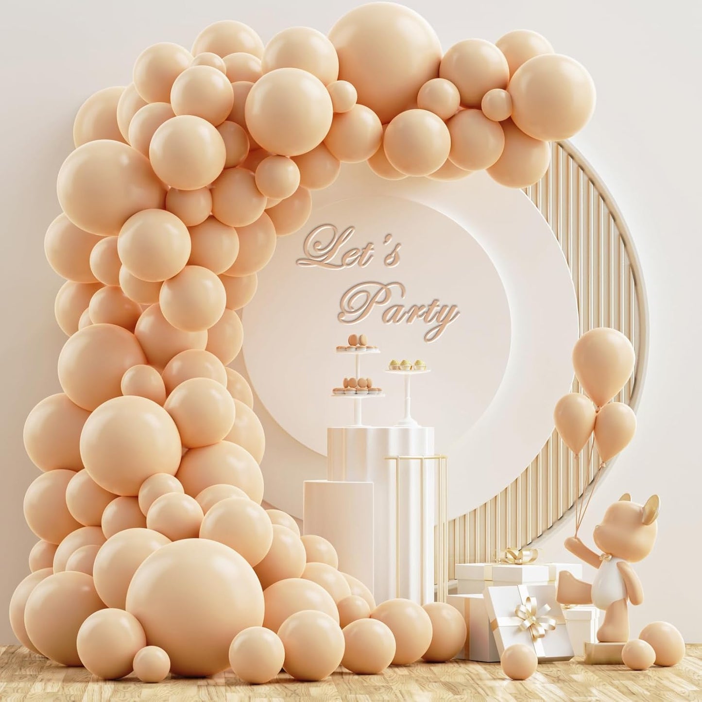 Gold Metallic Chrome Latex Balloon Arch Kit, 102PCS 18In 12In 10In 5In Arch Garland For Festival Picnic, Engagement, Wedding, Birthday Party, Gold Theme Anniversary Decoration With 33FT Ribbon
