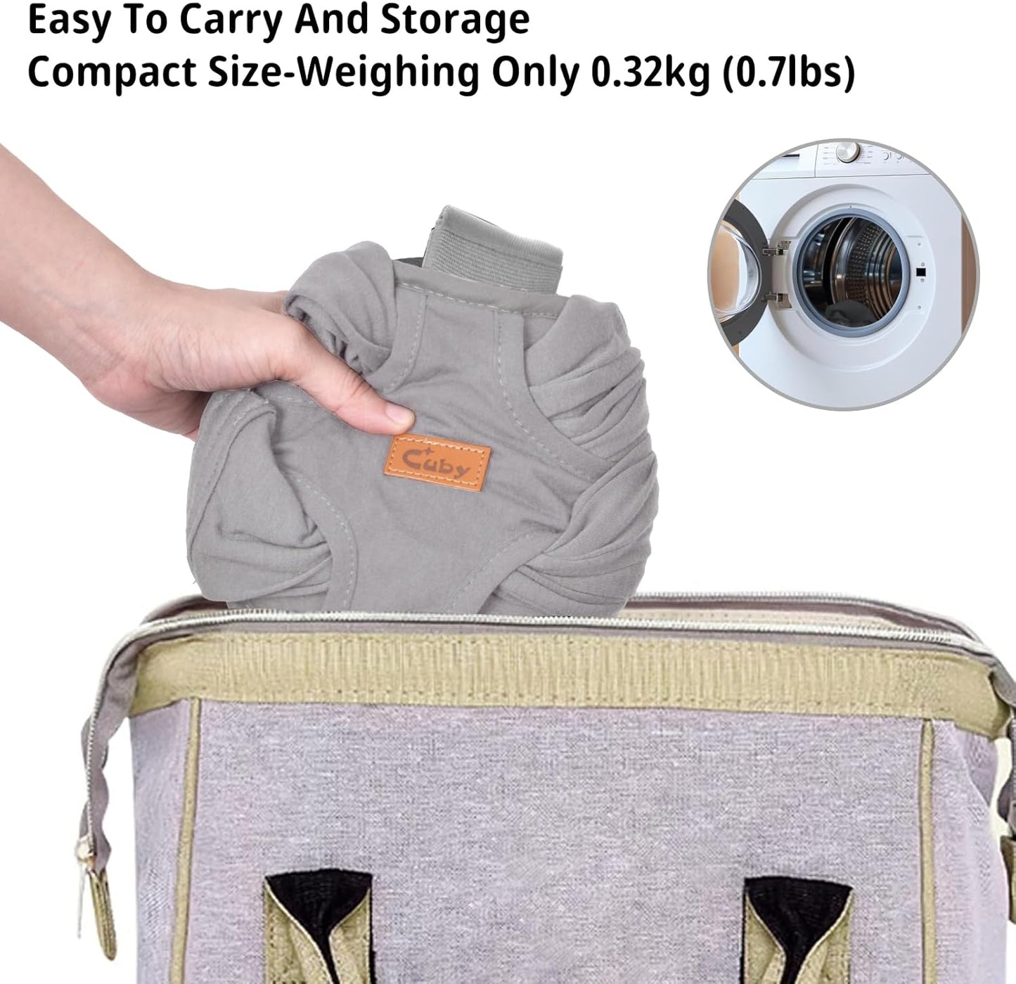 CUBY Swaddle Dog Sling Carrier for Small Dogs, Front Pet Sling Carrie Chest, Hands Free Adjustable Cat Slings Carrier Soft Cotton Reducing Pain Puppy SlingCarrier for Small Pets Up to 11lb (Grey)