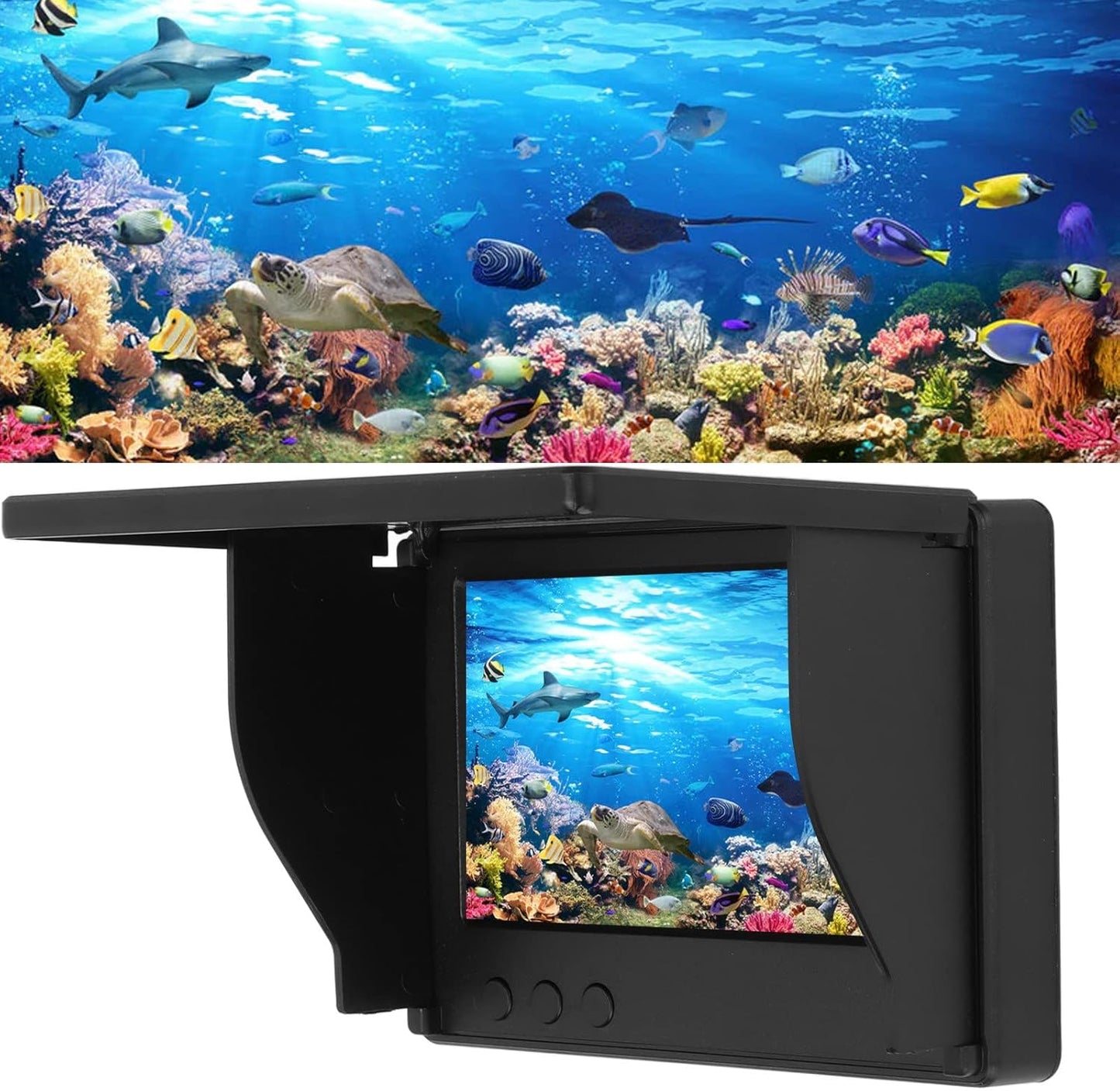 Yoidesu Underwater Fishing Camera Kit, 4.3 Inch LCD Monitor, 20m Cable, Portable Fish Finder for Kayak, Boat, Sea Fishing