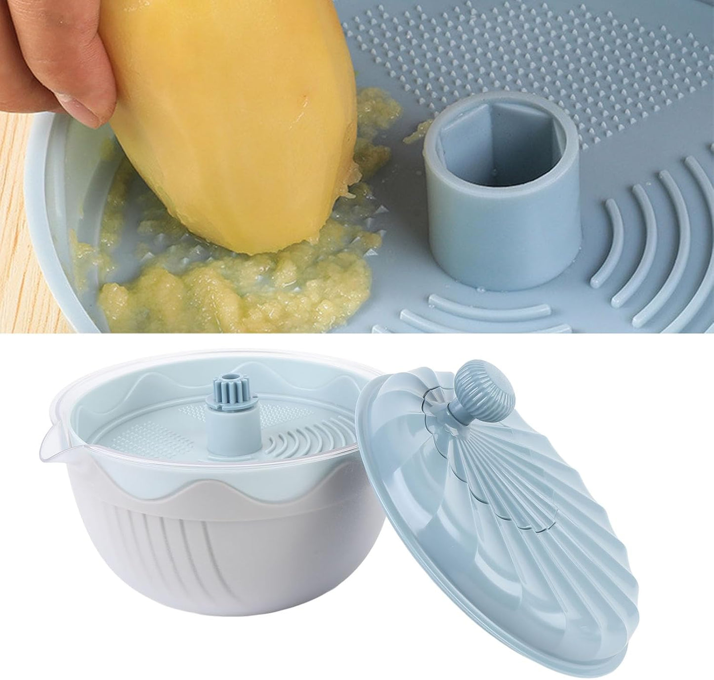 Salad Spinner, Efficient Lettuce Spinner Vegetables Fruits Wash Bowl Quick Drying Multifunctional Green Salad Dryer for Washing and Draining Greens, Fruits (Beige)
