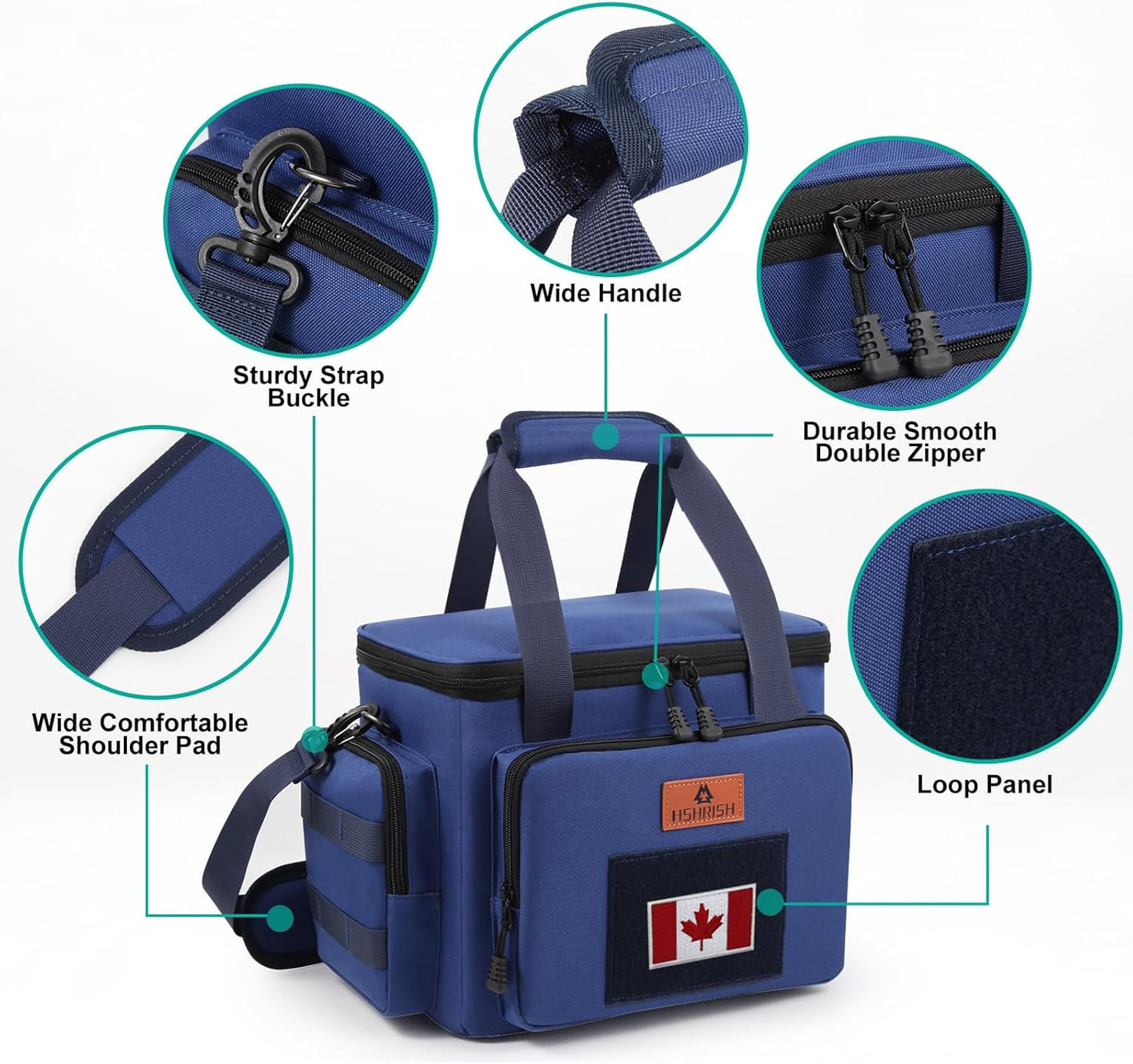 HSHRISH Tactical Large Lunch Bag for Men,Leakproof Insulated Lunch Box, Durable Soft Cooler Bag with Shoulder Strap Lunch Pail for Work Shifts Outdoor