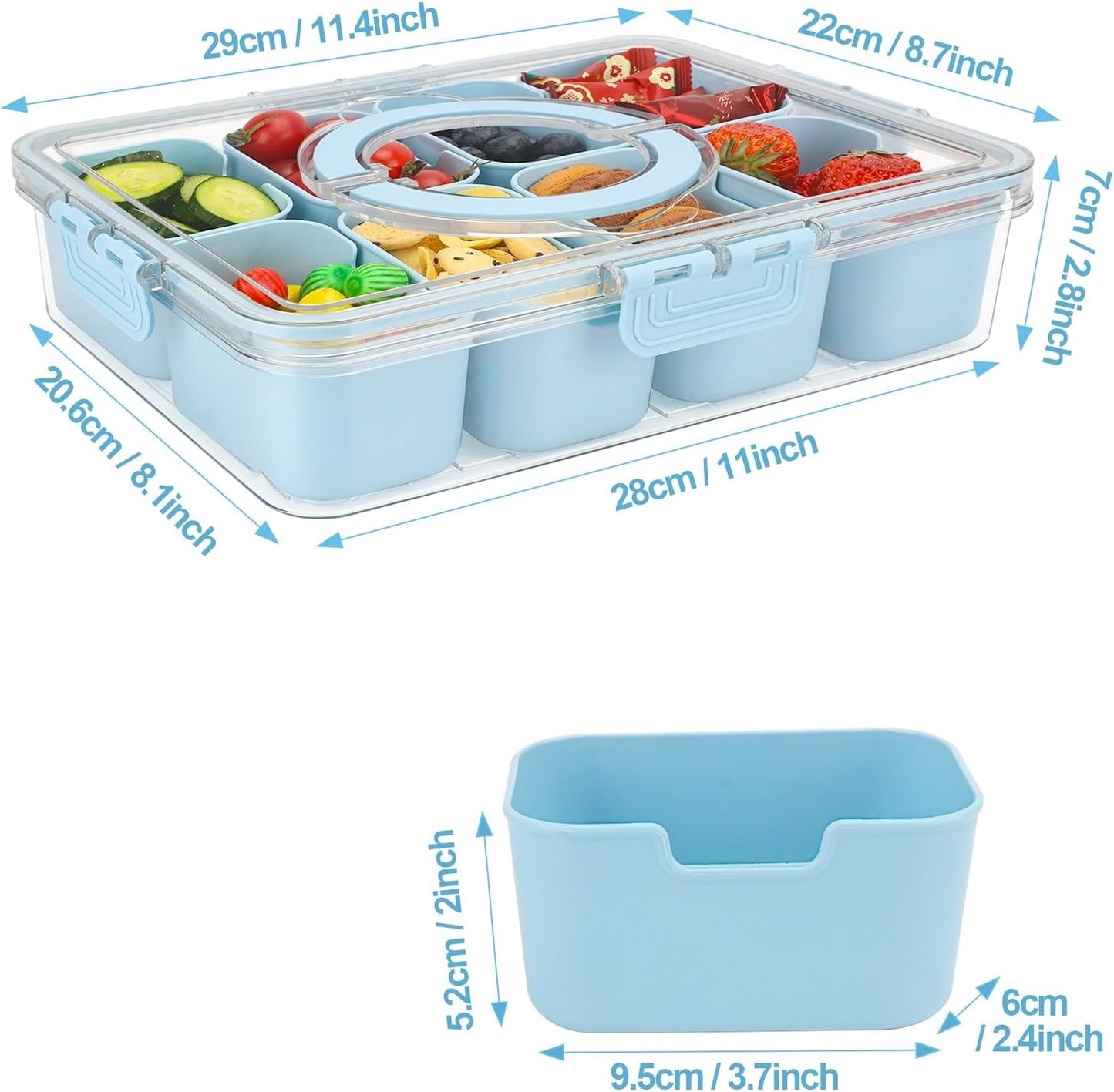 Purilite Select Clear Compartmentalized Snack Box