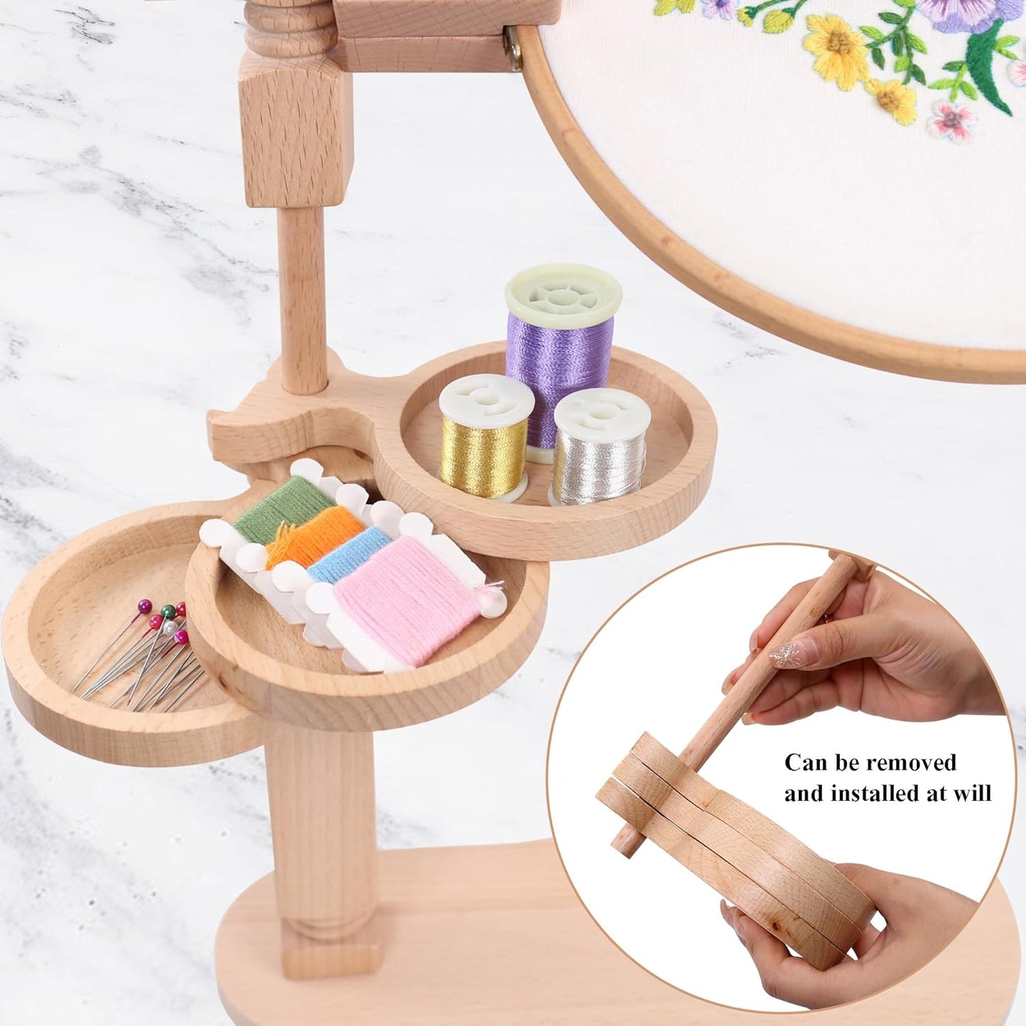 Purilite Select Adjustable Beech Wood Embroidery Hoop Stand