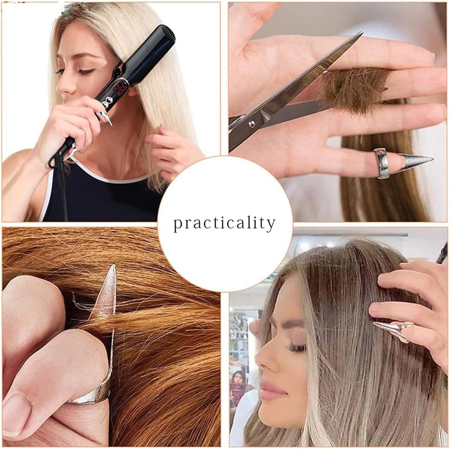 20Pcs Finger Claws Cosplay Claws Rings Adjustable Open Claw Rings Full Finger Set Metal Nail Punk Rock Fingertip Braiding Hair Parting Tool for Holiday Party Decoration Unisex Adult Kids(Black)