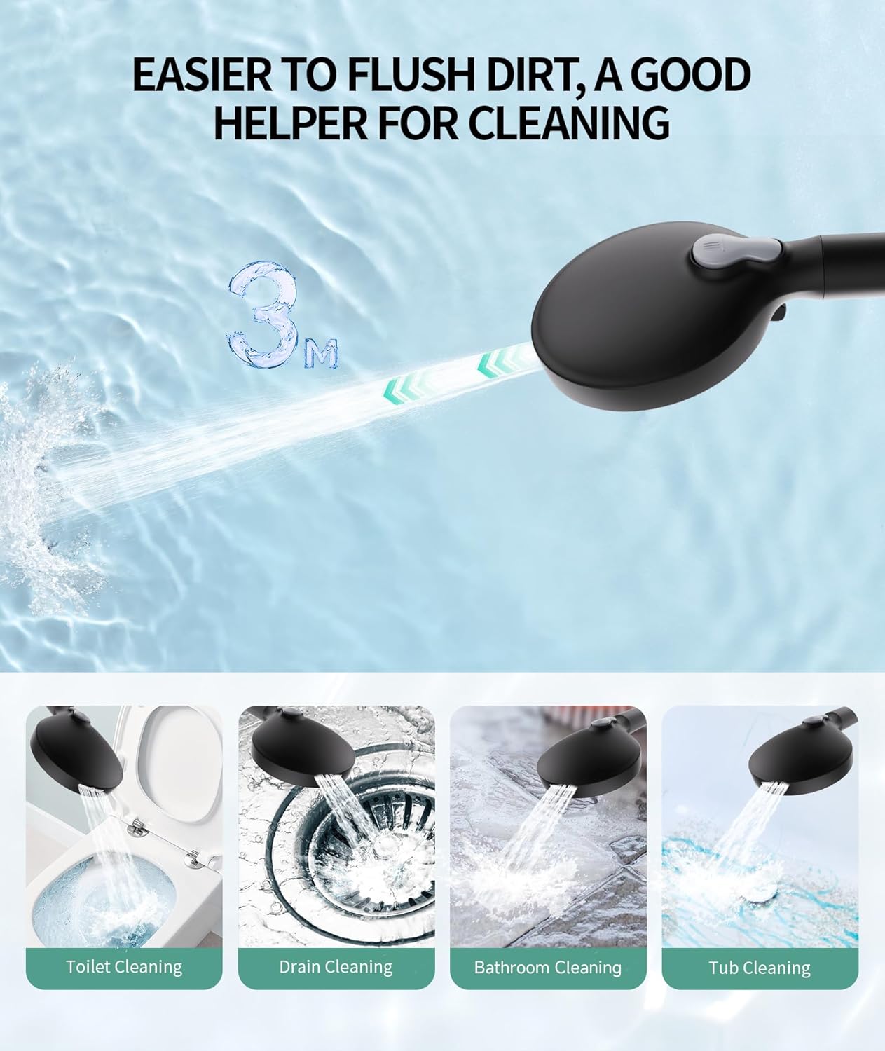 Filtered Shower Head with Handheld, High Pressure 9 Spray Mode Chrome Showerhead with Filters,Detachable Shower Head,Water Softener Filters Beads for Hard Water -Remove Chlorine