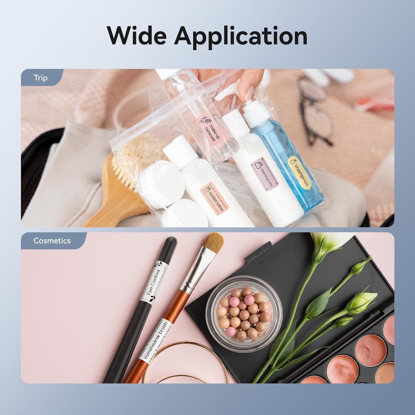 NIIMBOT D110 Mini Label Maker Machine with Tape(Pre-Cut Size 12x40mm), Portable Bluetooth Sticker Printer, Inkless Automatic Feeding One-Touch Custom Printing, Compatible with Phone Only