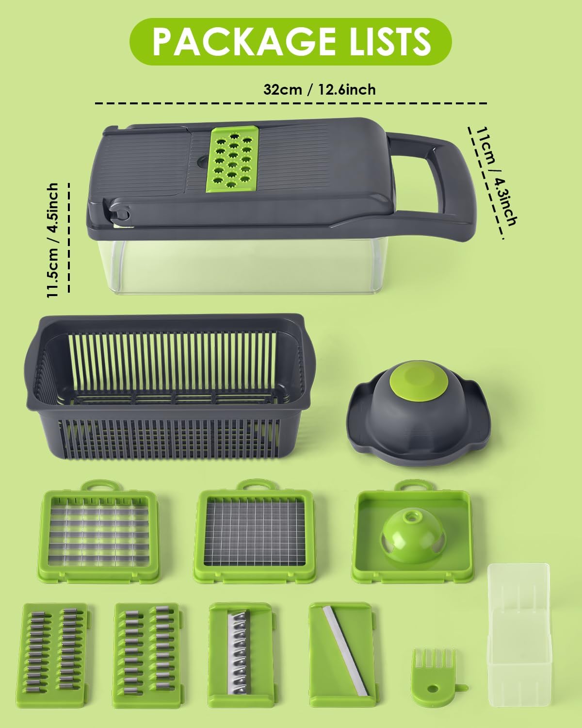 Vegetable Chopper for Kitchen, 26 in 1 Onion Chopper Slicer Dicer Potato Cutter Food Chopper Veggie Salad Maker Dicing Machine Potato Fruit Dicer with Container