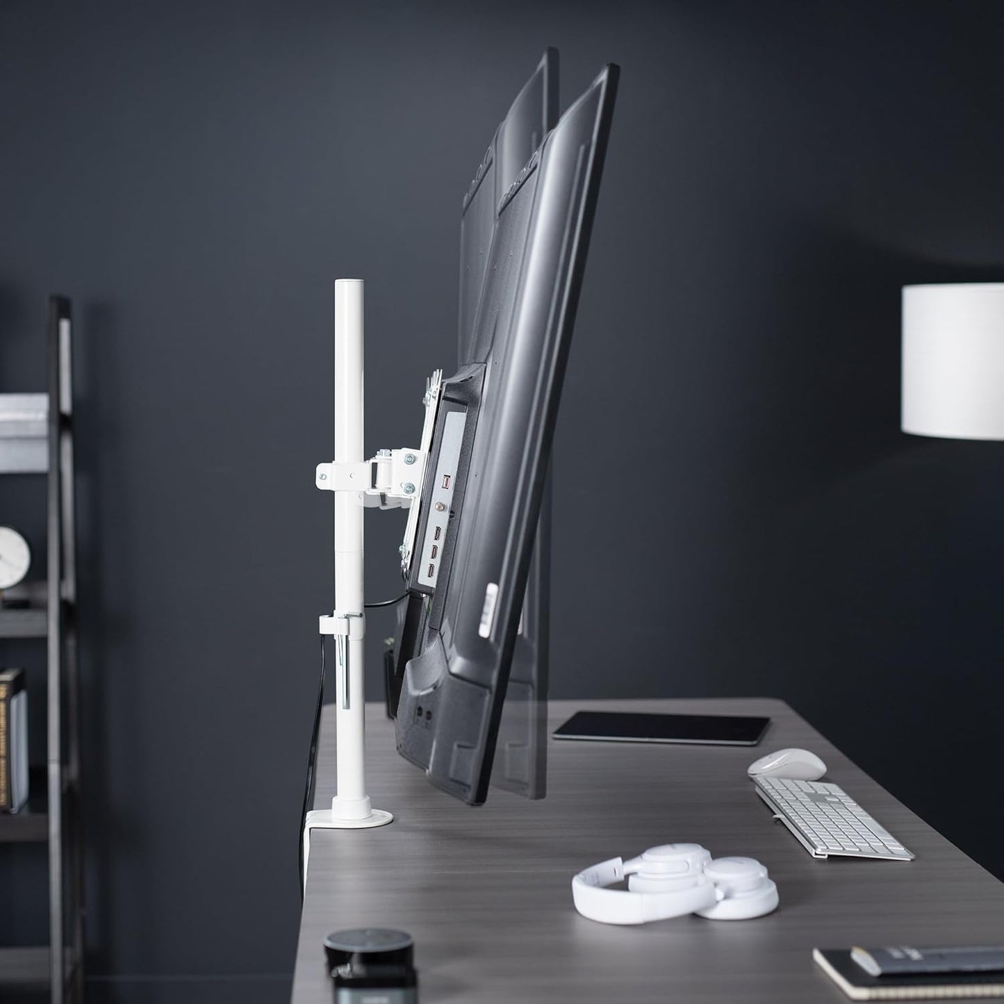 VIVO Ultra Wide TV Desk Mount for up to 55 inch Screens Weighing 29.9kg, Full Motion Height Adjustable Single Television Stand, Black, STAND-V155C
