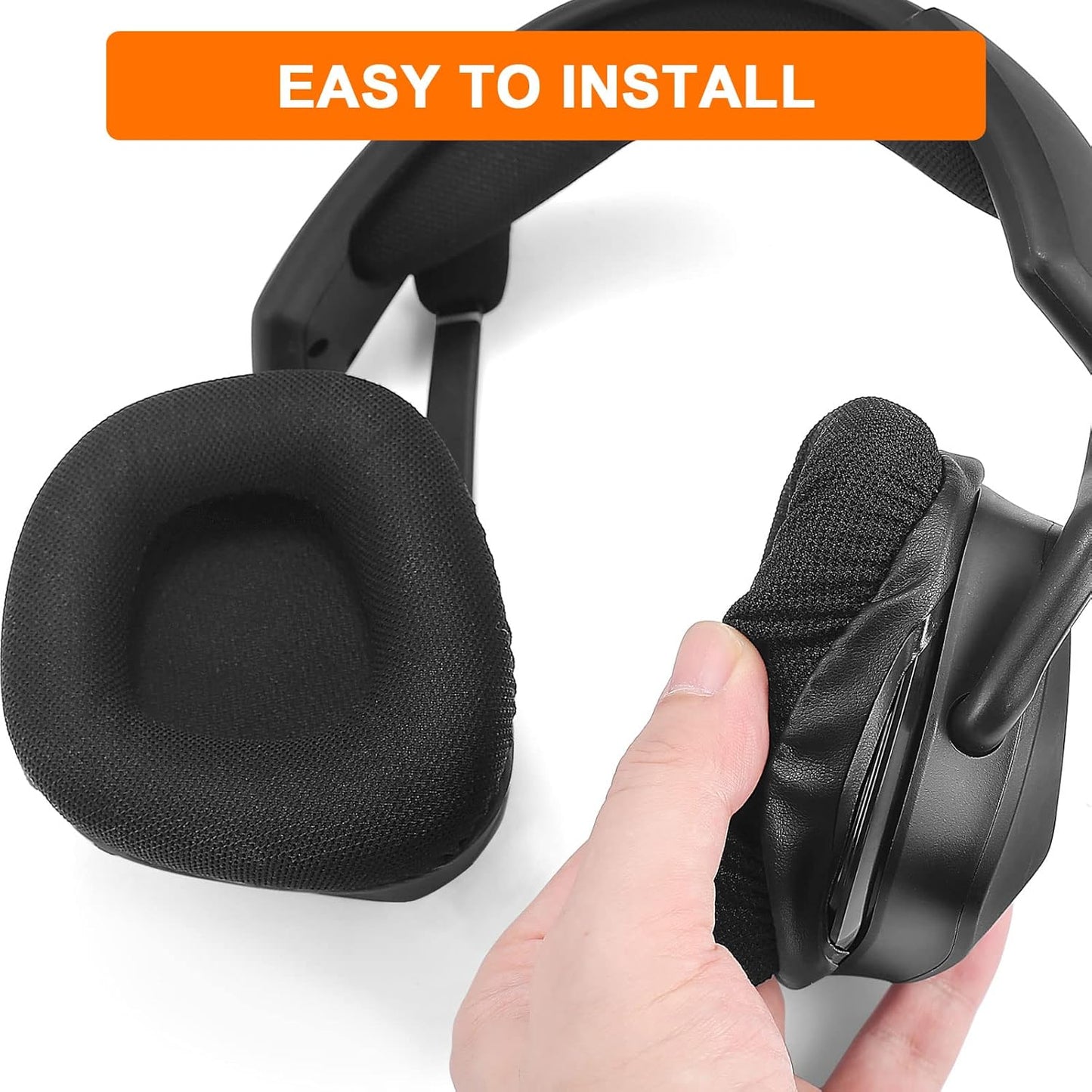 GVOEARS Replacement Ear Pads Cushions for Corsair Void/Void Pro/Void Pro RGB/Void Pro RGB SE/Void Pro Elite/RGB Wireless Earpads Gaming Headsets, Mesh Fabric with Soft Protein Leather(Black)