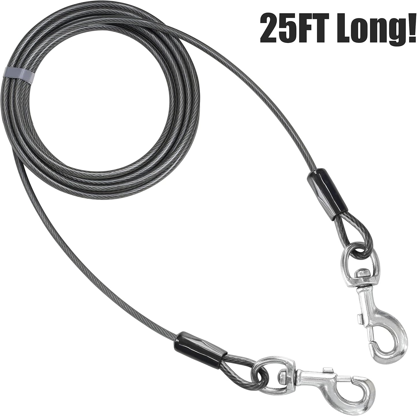 BV Pet Small Tie Out Cable for Dog up to 35 Pound, 25-Feet