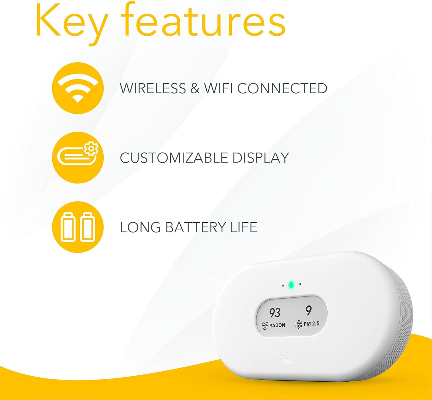 Airthings 2960 View Plus - Radon & Air Quality Monitor (PM, CO2, VOC, Humidity, Temp, Pressure)